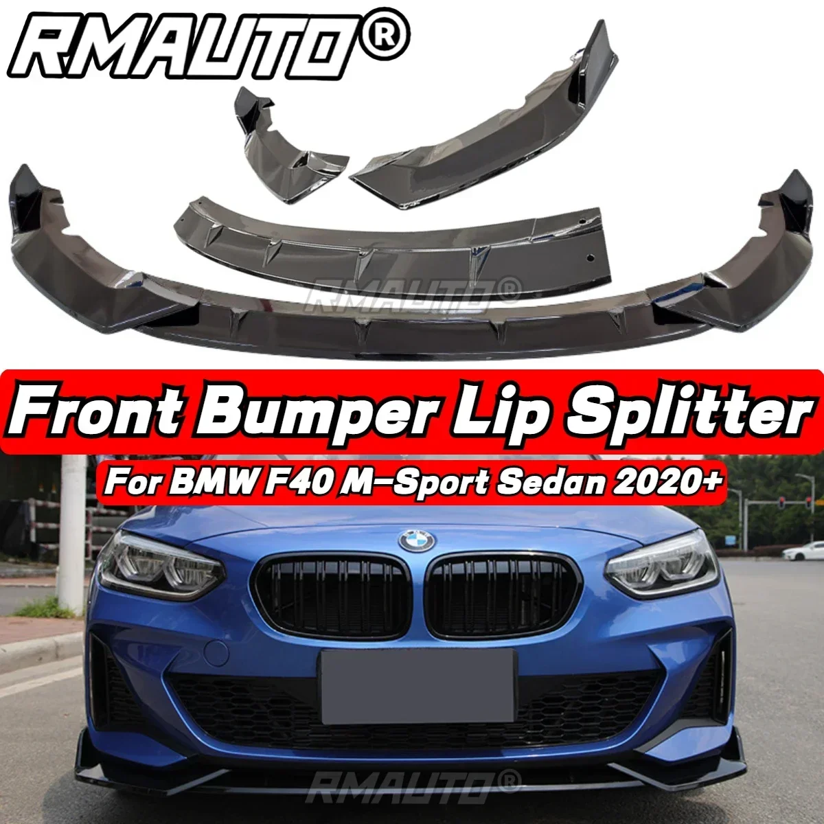 

F40 Front Lip Bumper Splitter Diffuser Spoiler Bumper Guard For BMW 1 Series F40 M-Sport Sedan 2020+ Accessories Exterior Part