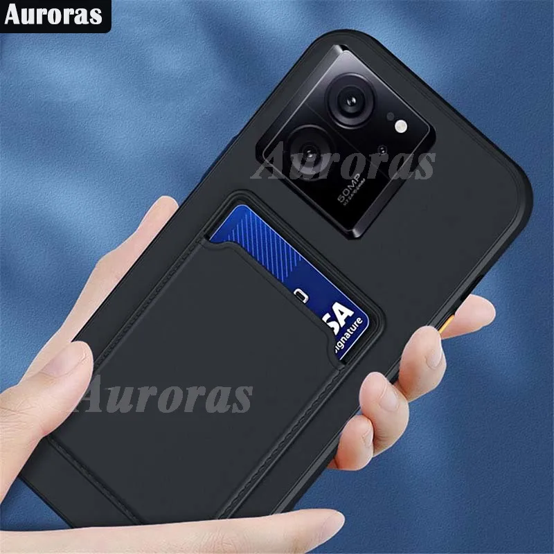 Auroras For Xiaomi 13T Pro Case With Insertable Card Slot Wallet Silicone Soft Shell For Xiaomi 13T Shockproof Back Cover