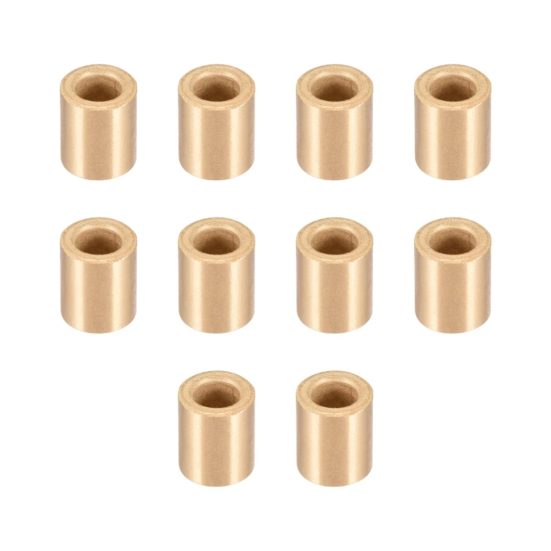 10pcs Self-Lubricating Bearing Sleeve, 6mm Bore x 10mm OD x 12mm Length Sintered Bronze Bushings