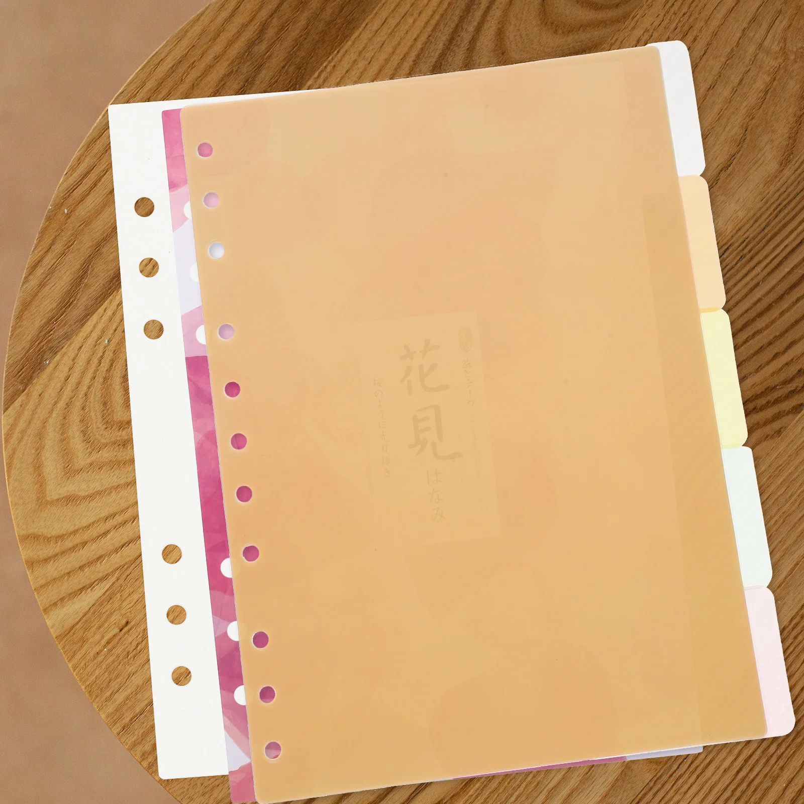5 Sheets Plastic Binder Dividers Writable Tabs Detachable Notebook Page Separators for Filing Indexing Notepad Organization