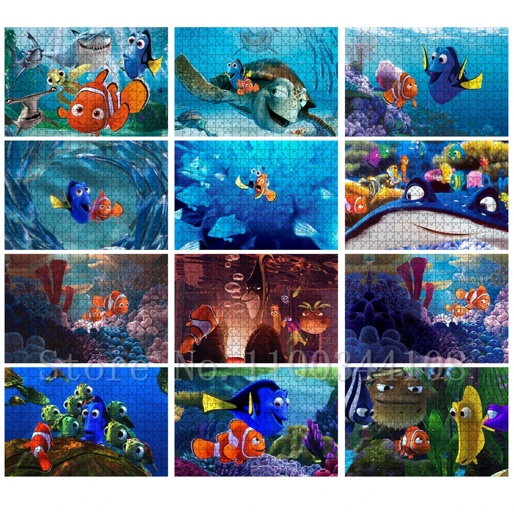

Пазлы из мультфильмов Disney «Находка Немо», пазлы из бумаги марлина Дори для детей, игра для сборки, обучающие игрушки