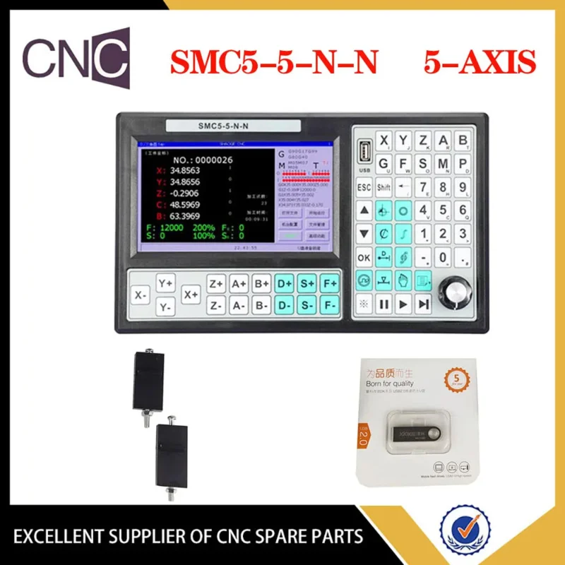 Offline 4/5 axis CNC motion control system engraving machine controller SMC4-4-16A16B SMC5-5-N-N supports RTCP standard G code