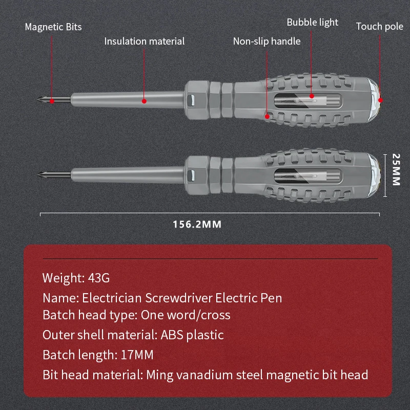 Digital Voltage Tester Pen AC Non-contact Induction Test Pencil Voltmeter Power Detector Electrical Screwdriver Indicator