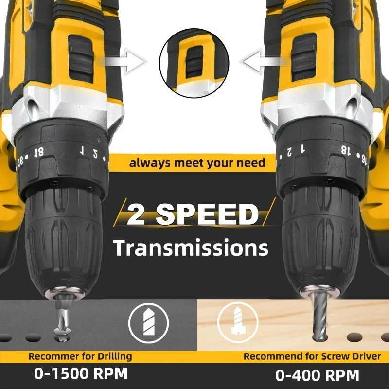 20V snelspanboorhouder draadloze klopboormachine elektrische schroevendraaierset variabele snelheid met max. boren 30 mm