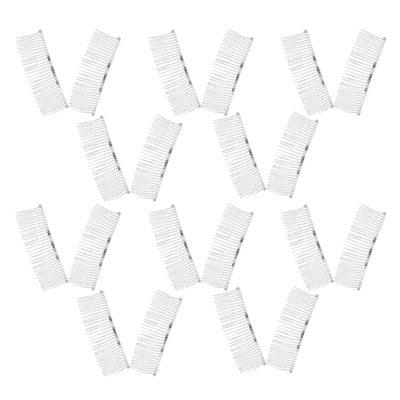 20Pcs Hair Insert Comb Silver Metal Side Combs 30 Teeth Wire Grip Secure Hold for Wedding Updo French Bun Hair Fork Clip
