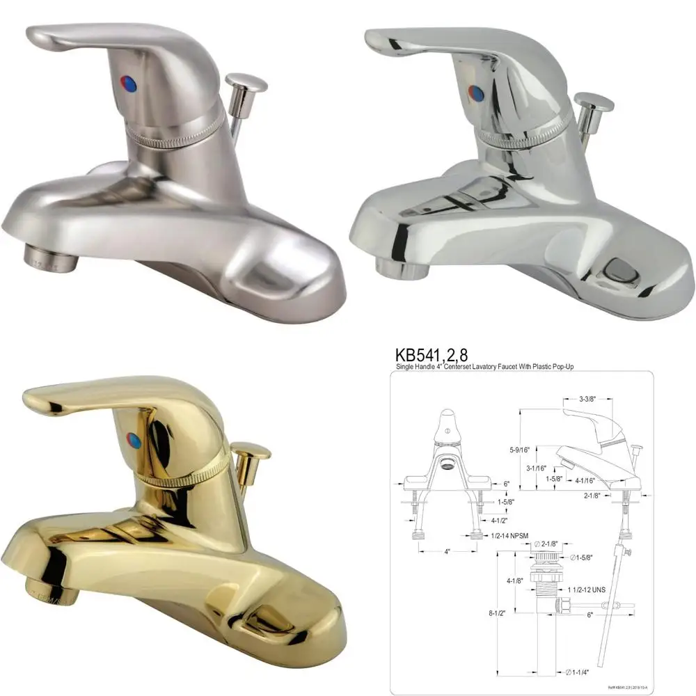 

Bathroom Center Set Faucet with Pop-Up Drain, Chatham Style, High-Quality Brass Construction