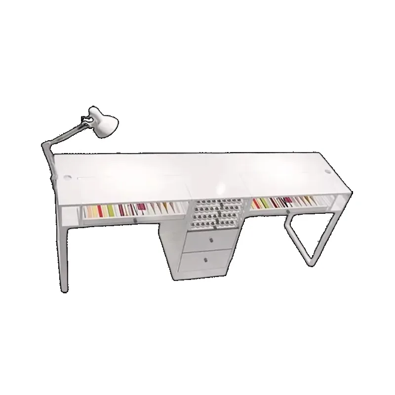 Storage Profesional Nail Desk Minimalist Rectangular Aesthetic Trendy Nail Table French White Table Onglerie Salon Customizable