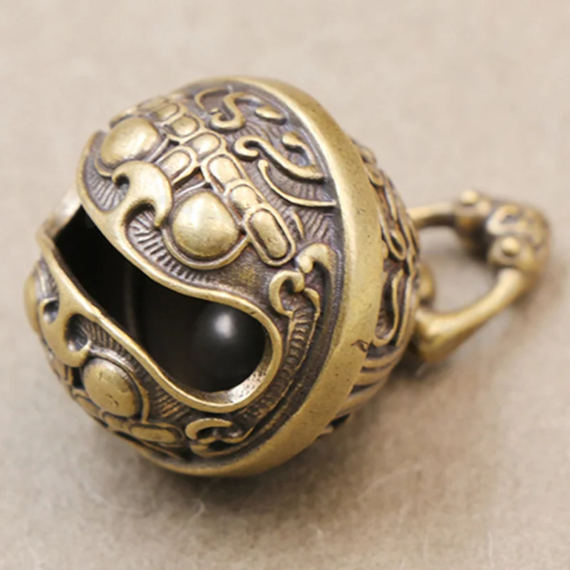 

Chinese Style Brass Bell Pendant Keychain Handmade Vintage Animal Bell Necklace Jewelry Accessory