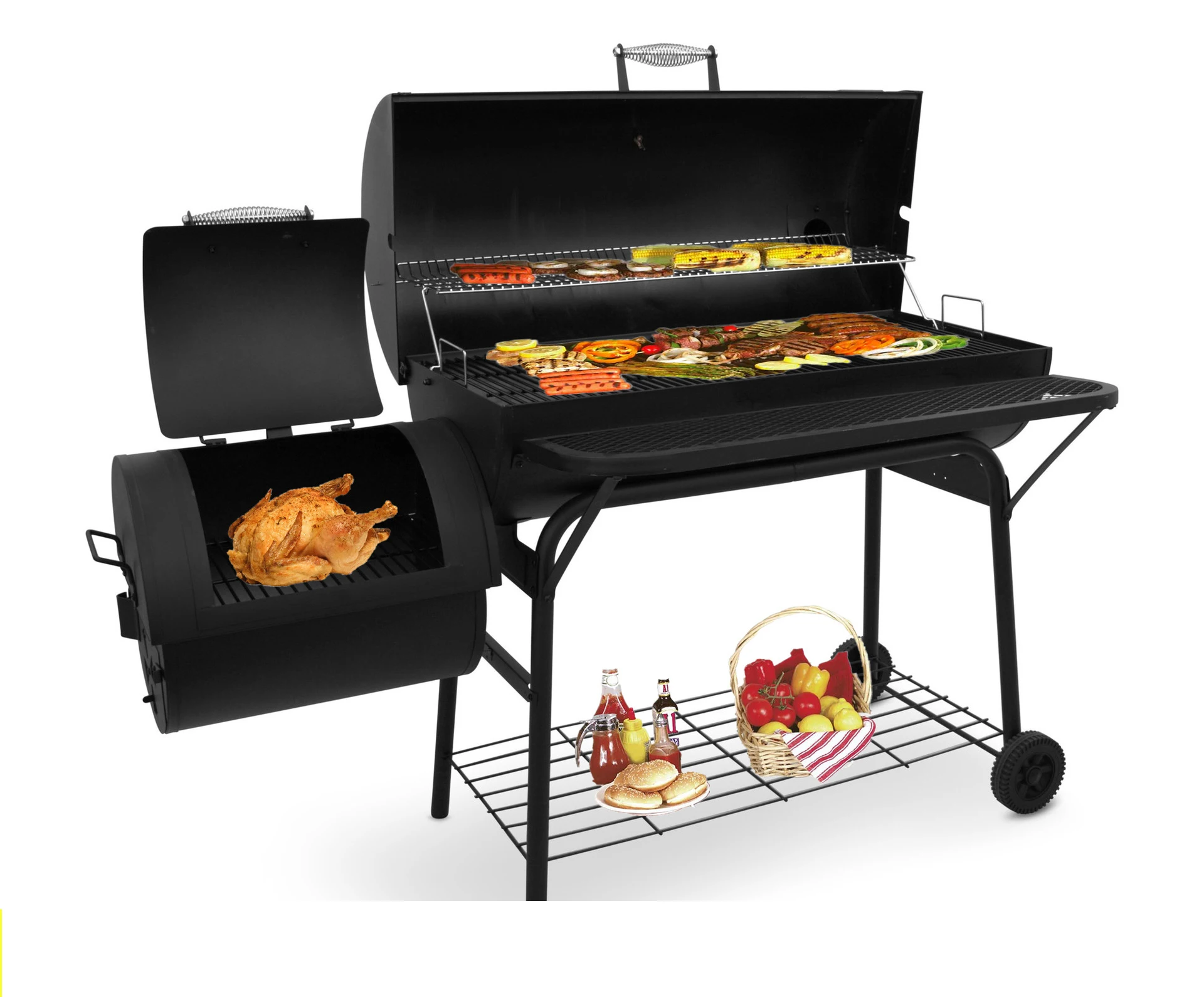 combo backyard combination  Outdoor Garden High End Auto Ignition 3 Burners Gas bbq Grill Barbecue BBQ with charcoal