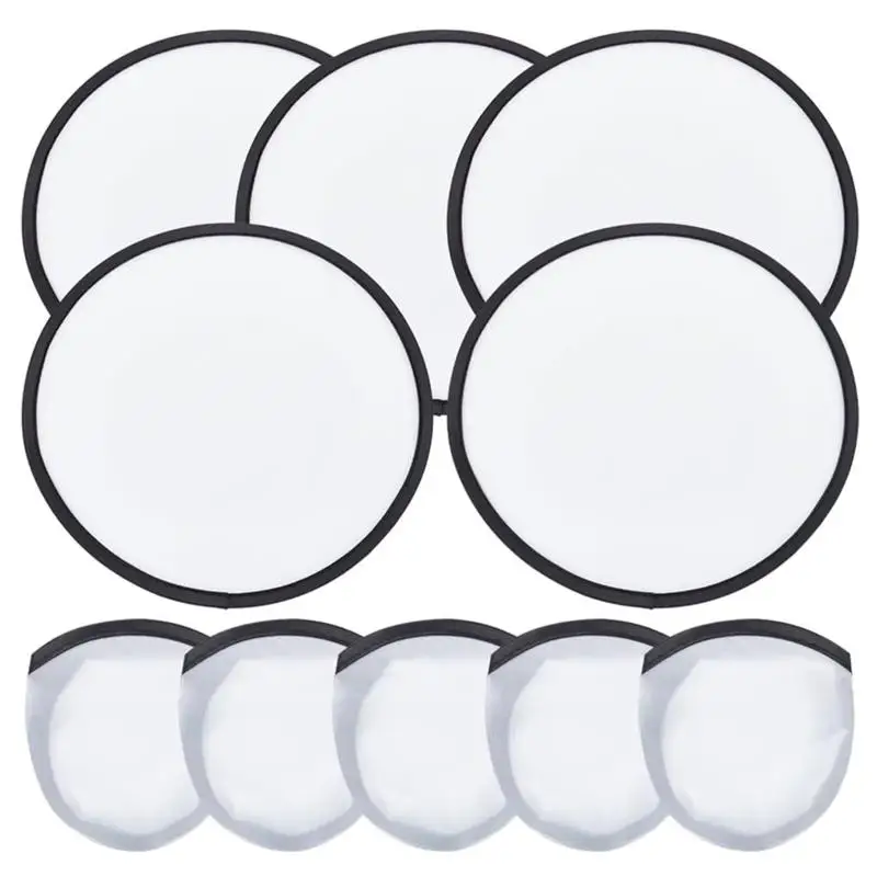 Foldable Blank Handheld Folding Fan Simple Circular Performance Portable Round Hand Woman