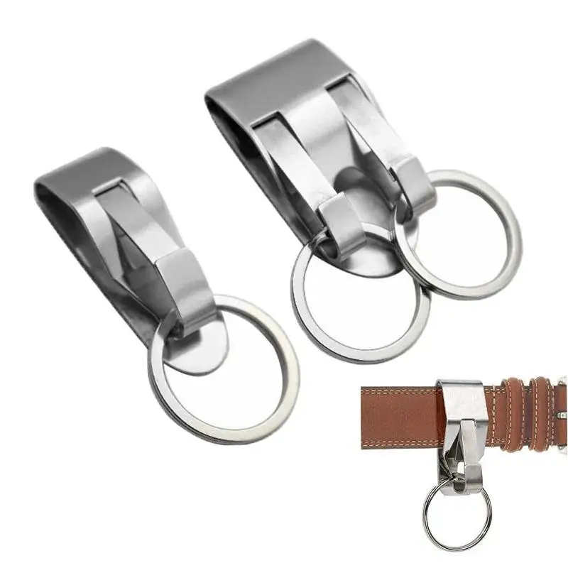2pcs Keyring Security Clip On Heavy Duty Belt Key Clip Belt Keychain Detachable Keyrings Belt Key Holder Accessorie