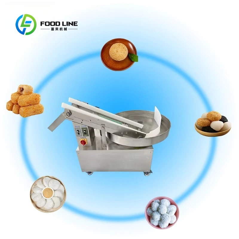 Customized Automatic Flour Coating Machine 220V 400W 1200mm by 1000mm by 900mm 80kg for Sesame Bread Crumbs Peanut Fast Even