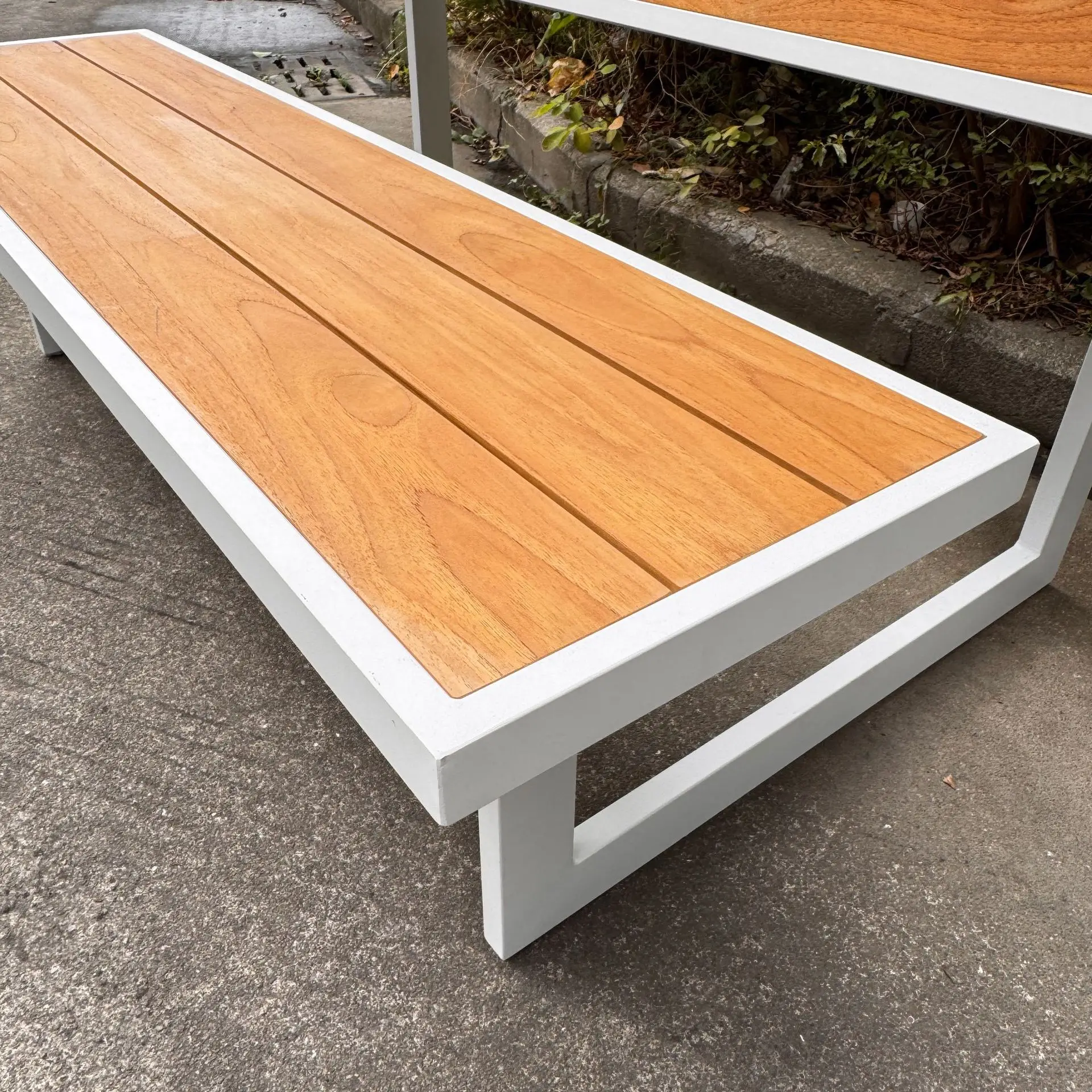 DSA Scenic Area Park Chair Backrest Multifunctional Table and Chair Wooden Strip Long Outdoor Chair Bench