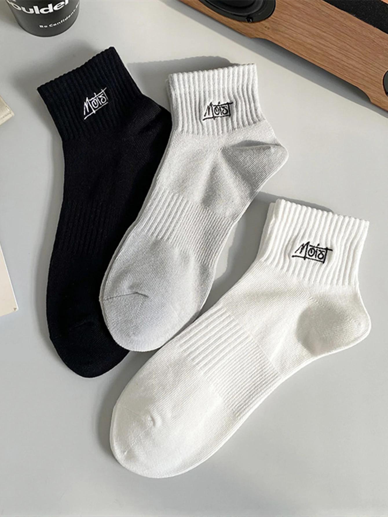 Summer Cotton Man Short Socks Fashion Breathable Man Letter Embroidery Socks Comfortable Casual Socks Male