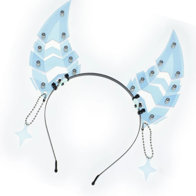 652F Punk Headband Acrylic Hairband With Shark Tooth Designs Cosplay Accesories Party Headwear For Fashionable Look