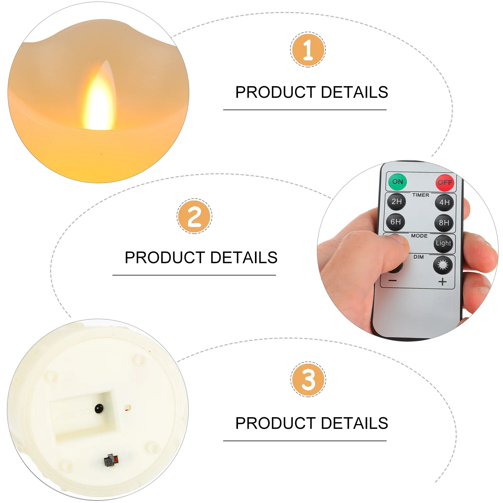 

1Set LED Lamp USB Rechargeable Dimming Light Romantic Atmosphere Decoration for Home Party Festival Use