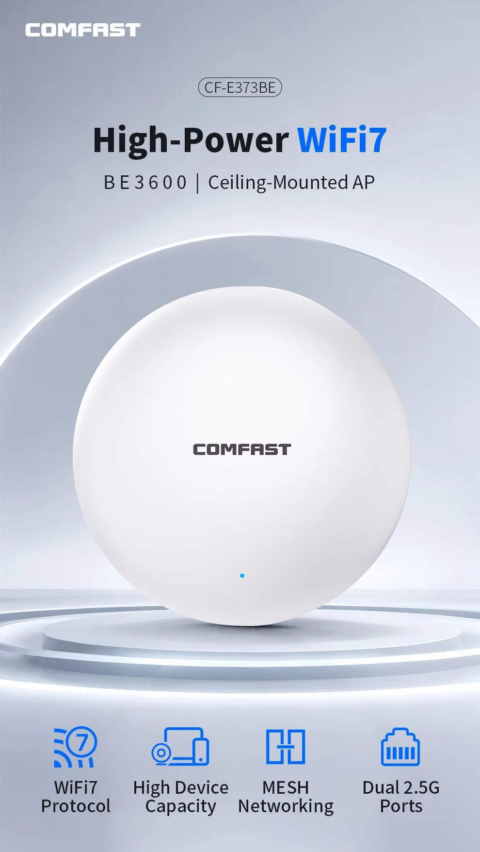 COMFAST WiFi7 Access Point Dual-Band BE3500 Ceiling AP WIFI Extender 5G Repeater Gigabit Wireless AP Router Signal Booster Mesh