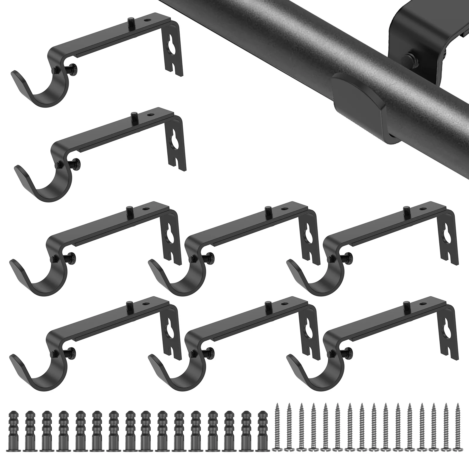 

8 шт. регулируемые кронштейны для карнизов, металлические держатели для оконных драпировок, вешалки, крючки Настенный держатель для карниза для дома