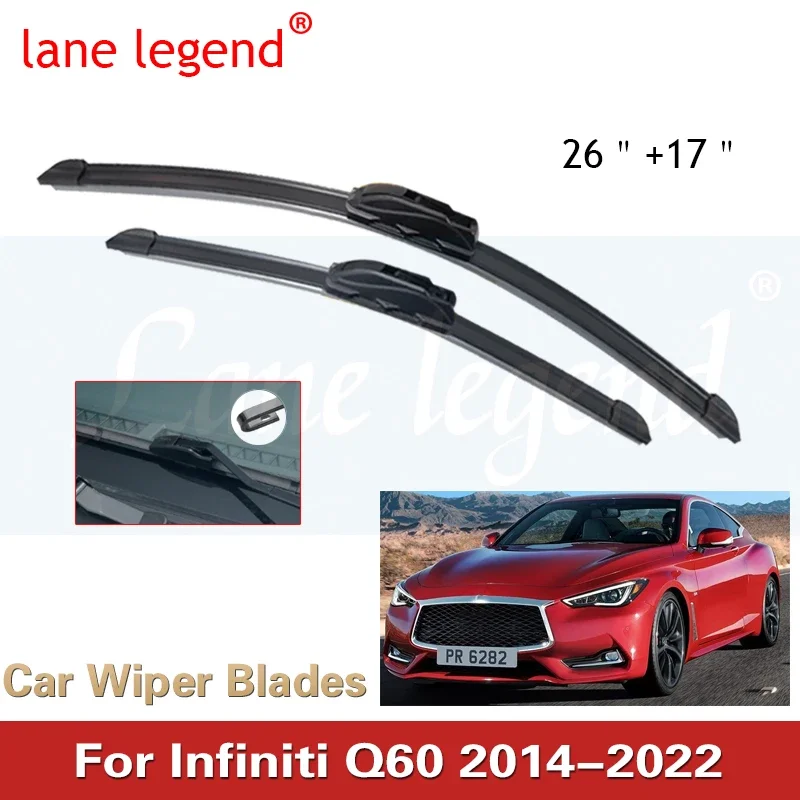 

Car Front Windshield Wiper Blades for Infiniti Q60 2014 2015 2016 2017 2018 2019~2022 Frameless Rubber Snow Scraping Accessories