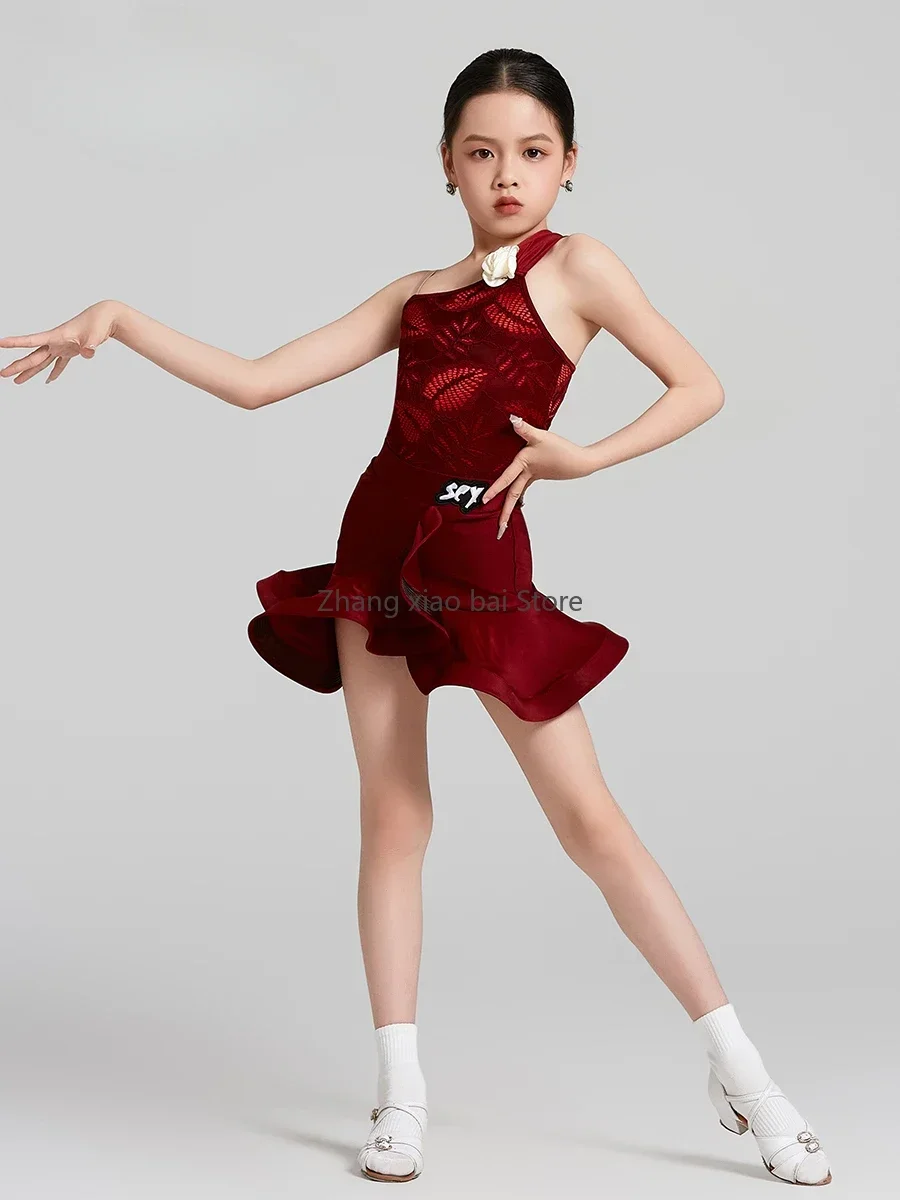 

Tango Rumba Samba Latin Dance Dress Girls Competition Ballroom Dance Dresses Kids Latin Dance Clothes Child Performance Costumes