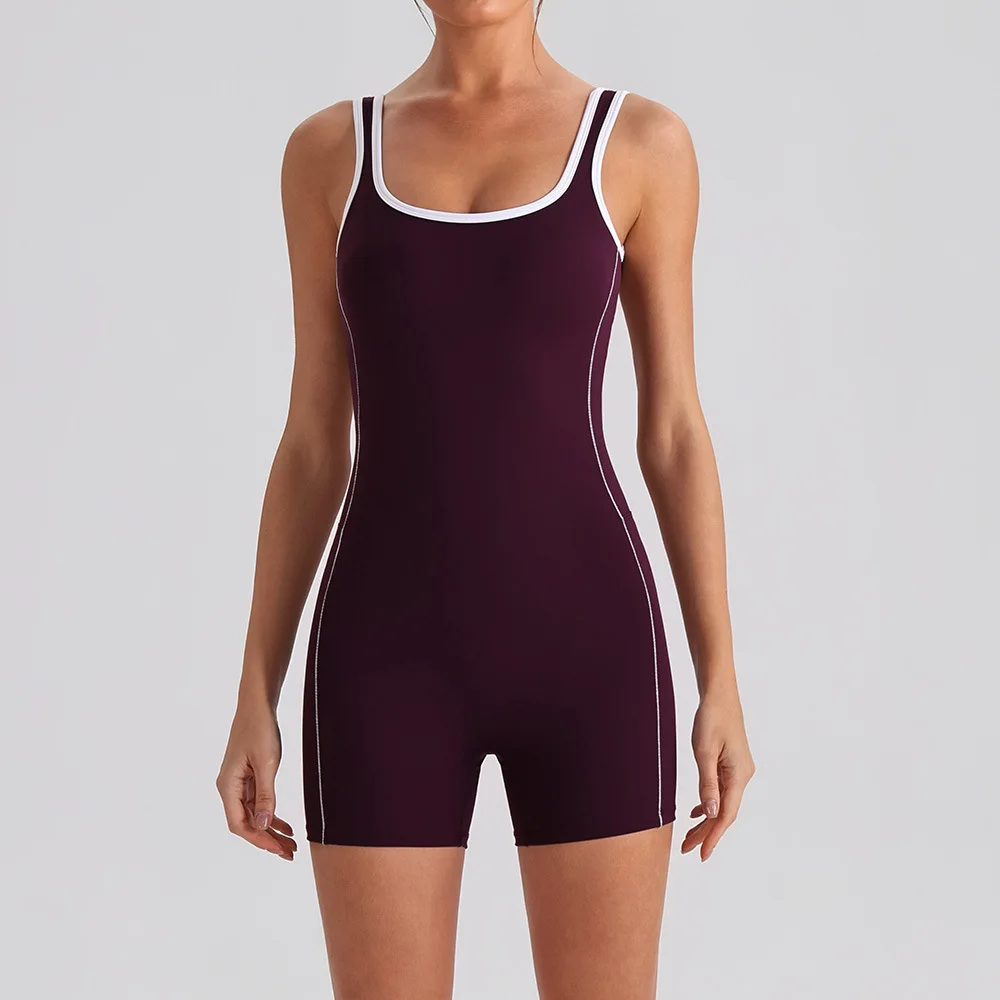 Short Sports Jumpsuit Sleeveless Gym Set Women Tracksuit Yoga Clothes Rompers Workout One-piece Suit Female Outdoor Bodysuits