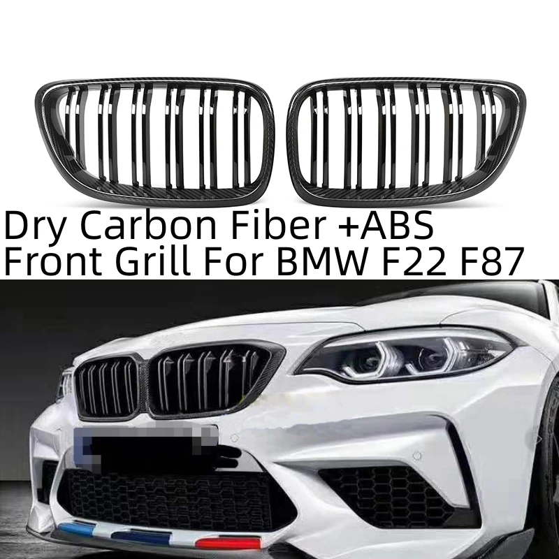 

F22 Dry Carbon Fiber Front Bumper Racing Grille Replacement for BMW 2 Series F23 F87 M2 220i 228i M235i M240i 2014-2019