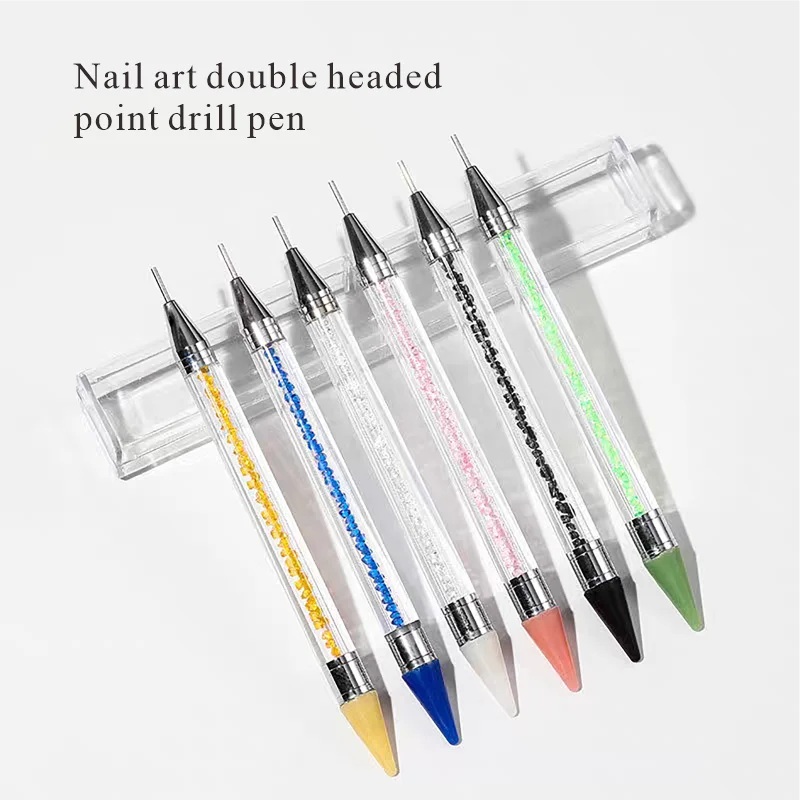 Double Ended Rhinestone Crayon Nail Art Rhinestone Extractor Gemstone Dotting Pen Suitable for Home DIY and Nail Salons