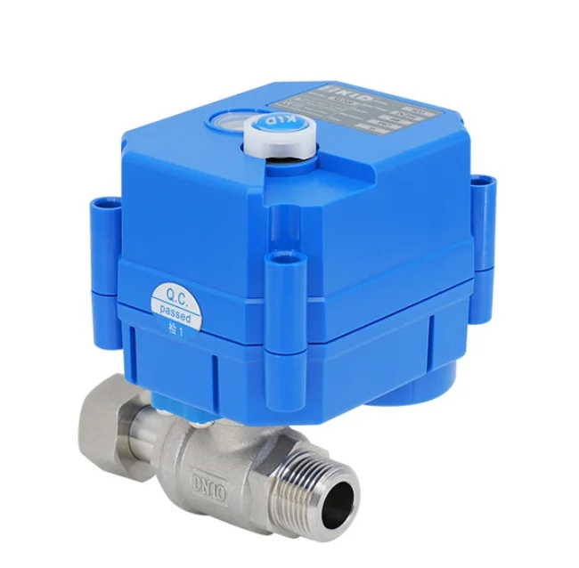 CE Certified Super Mini 2-Way Electric Motorized Ball Valve SS304 Male Thread with Water/Oil/Acid Control OEM