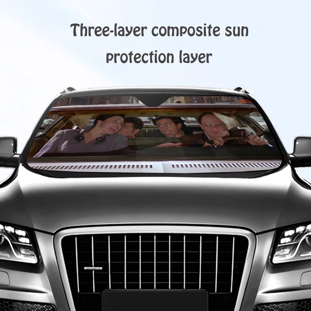

S-Seinfeld Driving Car SunShade Windshield Sun Shade Personalized Picture Block UV Rays Visor Protector