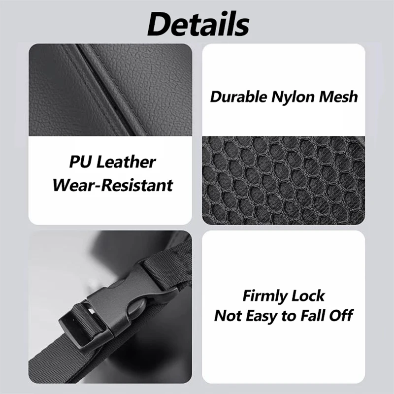 2 in 1 Car Storage Bag Wear-Resistant Pu Leather Seat Side Tissue Holder/Cup Holder Hanging Car Organizer Universal Storage Mesh