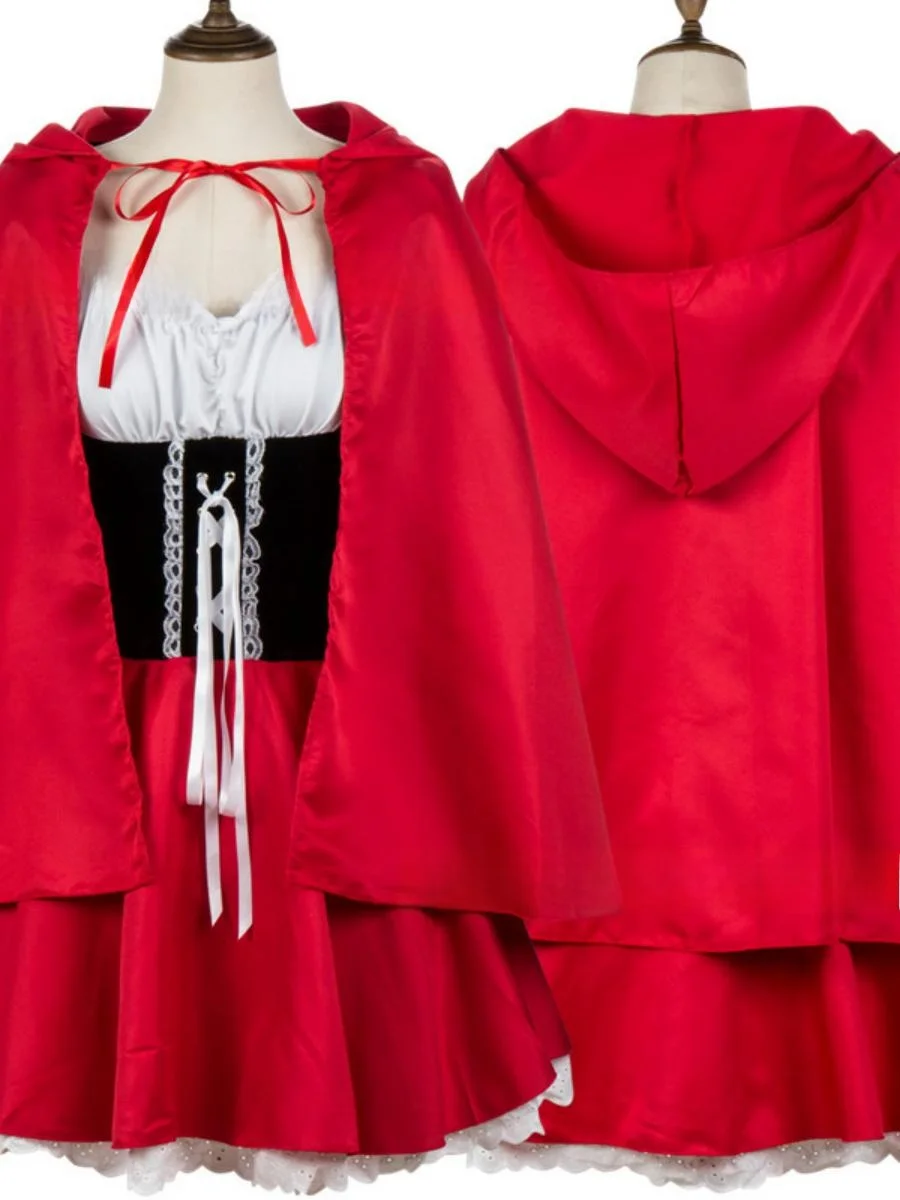 Nieuw orm Maid-kostuum Roodkapje Rollenspel Princ Cisas Halloween Heksenkostuum Dames Faion