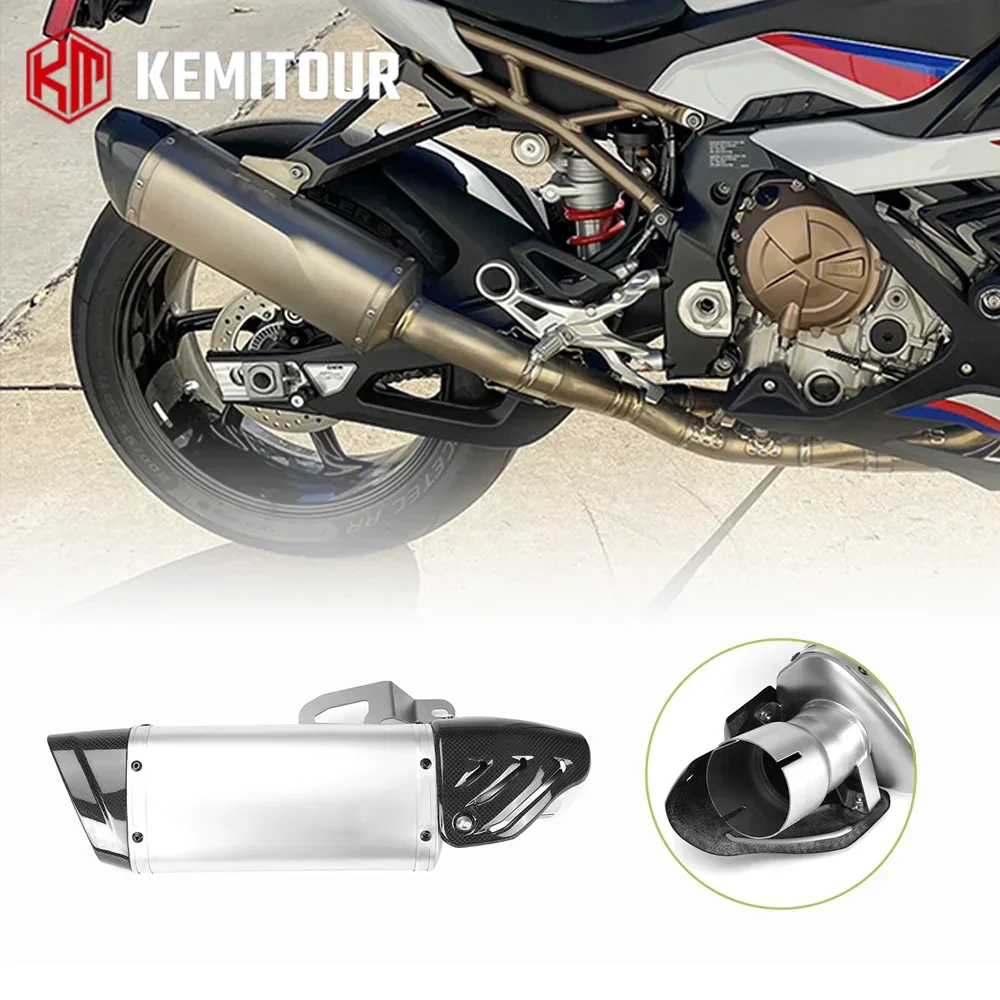 

61mm Motorcycle Muffler Exhaust Silencer For BMW S1000RR 2019 2020 2021 2022 Steel Exhaust Pipe System Motocycle Accessories