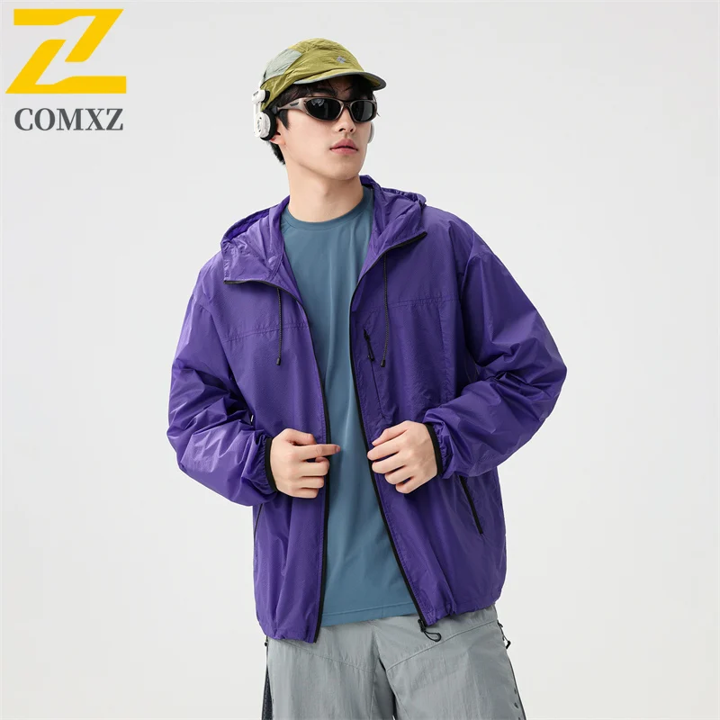 سترة بغطاء للرأس للحماية من الأشعة فوق البنفسجية للزوجين بعامل حماية من الأشعة فوق البنفسجية 50 + من الحرير الجليدي سريعة الجفاف للمشي لمسافات طويلة والمغامرات الخارجية ملابس واقية من الشمس #1