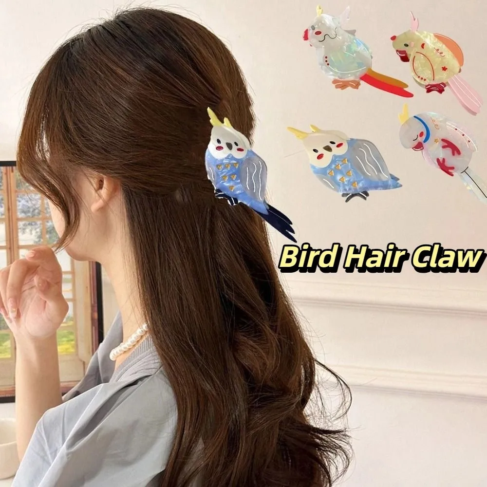 

Personalized Cute Cartoon Animal Shark Clip Parrot Creative Acetic Acid Hair Claw Korean Style Headwear Bird Hair Claw Travel