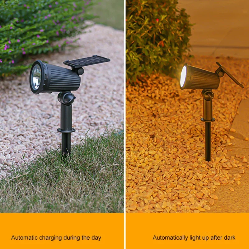 Solar Outdoor Lights Waterproof IP65 9 LED Solar Landscape Spot Lights Brightness Adjustable Yard Trees Garden Decoration Lamp