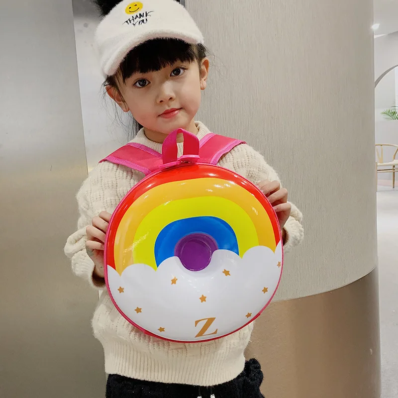 Cartoon Children Backpack Cute Donut Eggshell Backpack Fashion Kindergarten Baby Schoolbag Boys and Girls Bag