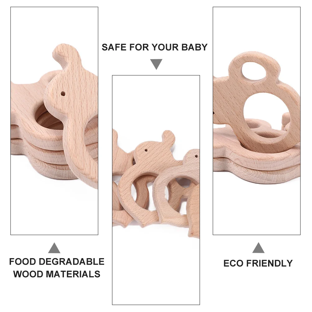2 pçs em forma de abelha dentição de madeira natural bétula bebê molar mordedores, eco-friendly infantil dentição colar para chá de bebê