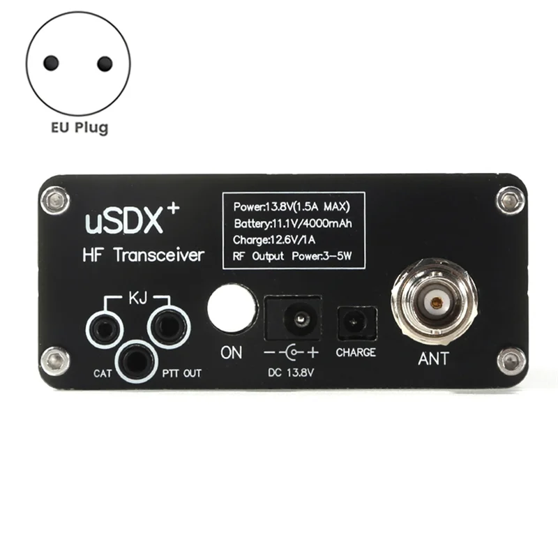 USDR USDX + Plus V2 8-Band SDR Transceiver HF SSB QRP LCD พร้อมจอแสดงผลลําโพงไมโครโฟน HF Transceiver พร้อมปลั๊ก EU