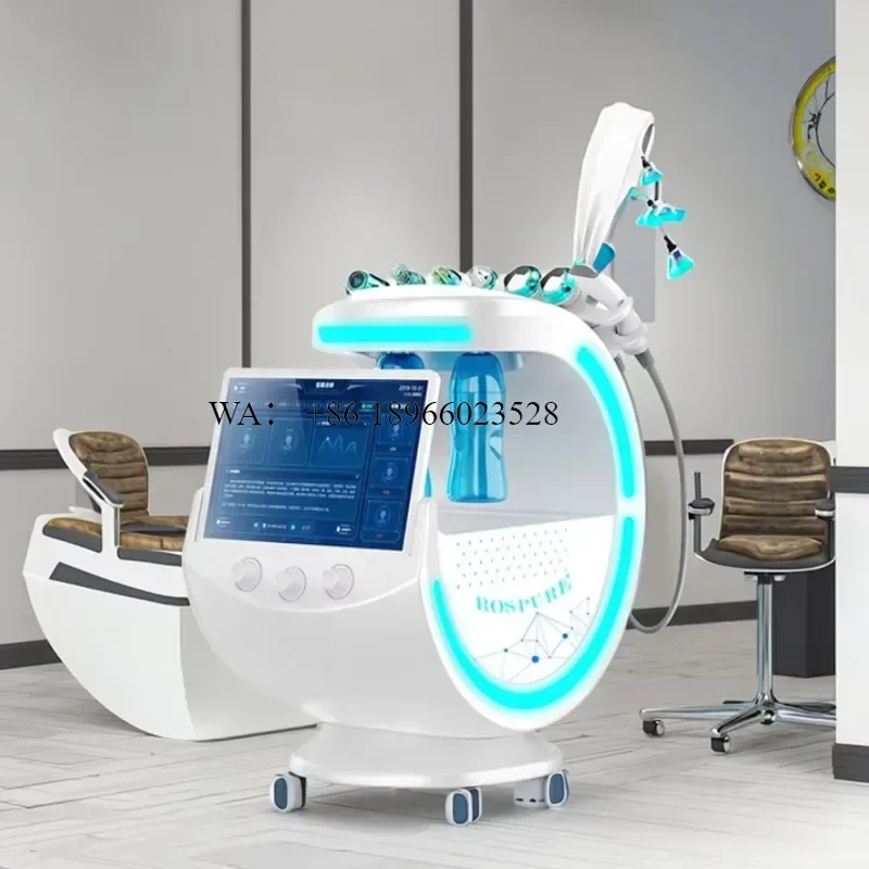 WMWMNU for Hydra Mount 7 in 1 Hydro Beauty Analyzer Hydrating Touch Screen Beauty Salon Equipment with 6 Handles