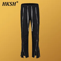 HKSH Autumn Winter New Men's Tide Hip Hop High Street Punk Cargo Pants Multi Zippers Nylon Casual Chic Fashion Overalls HK3204