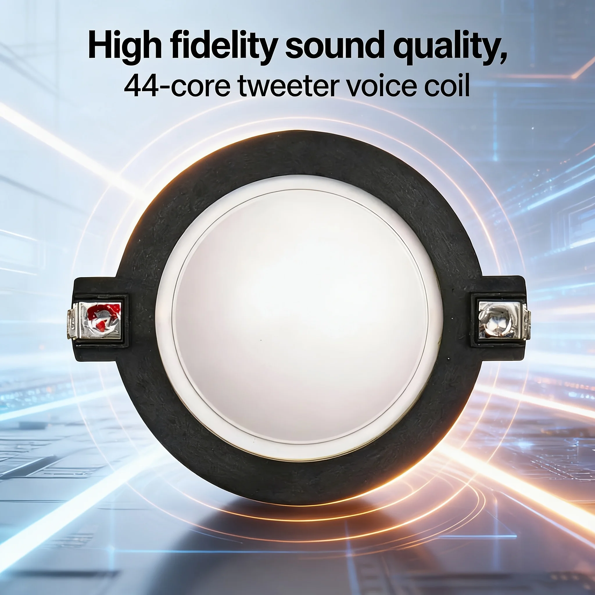 Tweeter a Telaio Corto Senza da 44,5 mm, Membrana Bianca, Testina Driver ad Alta Frequenza, Membrana Nucleo