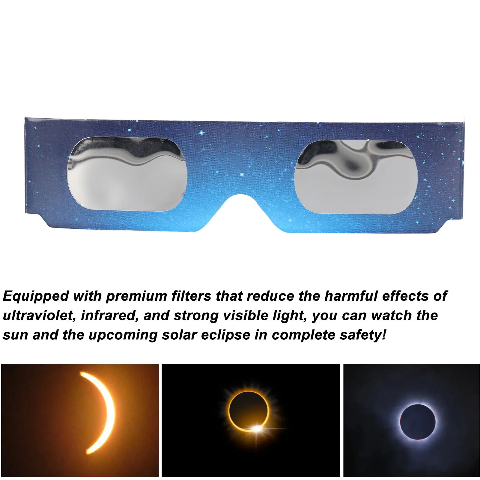 ZK30 10Pcs Solar Eclipse Observation Glasses Eye Protection Sun Viewing Glasses for Kids Adults A gafas de seguridad