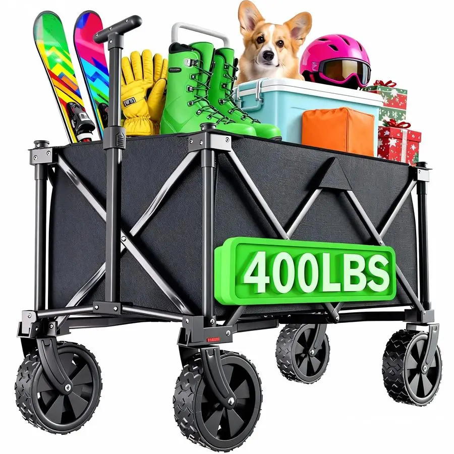 

Складная тележка-вагон с большими колесами, грузоподъемность 400 фунтов, легкая, прочная, для покупок