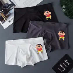 Cute Anime Crayon Shin-Chan Mens Boxers Shorts Ice Silk Men Panties Man Underpants Panties Male Antibacterial Breathable Briefs