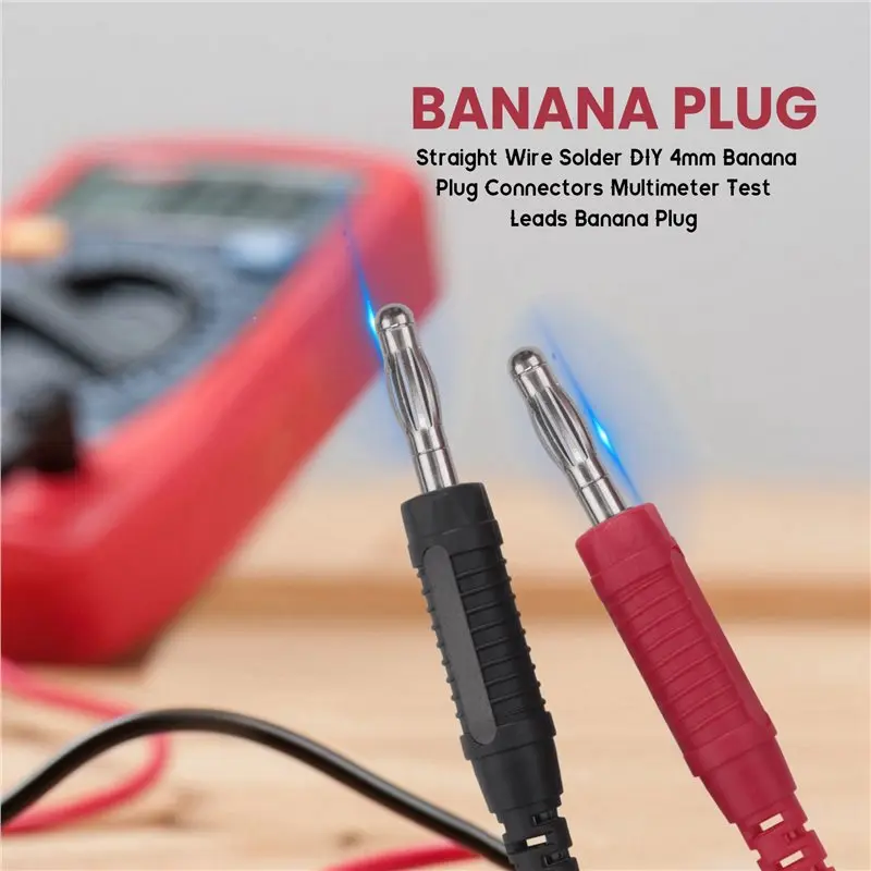 A24U 100Pcs 4Mm Banana Plugs Solder DIY Banana Plug Male Connectors Adapters For Multimeter Test Leads Probes