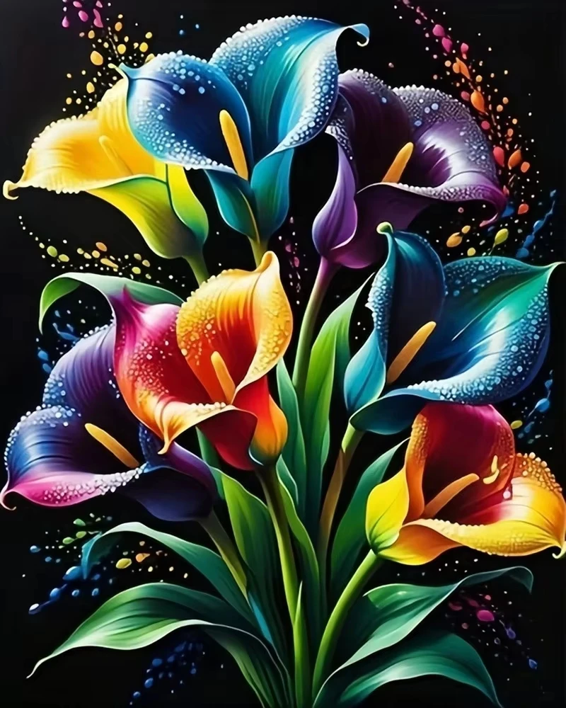 Oil Painting Flower Coloring By Numbers Paint By Number Canvas Painting Kits Handpainted DIY Gift Home Decoration