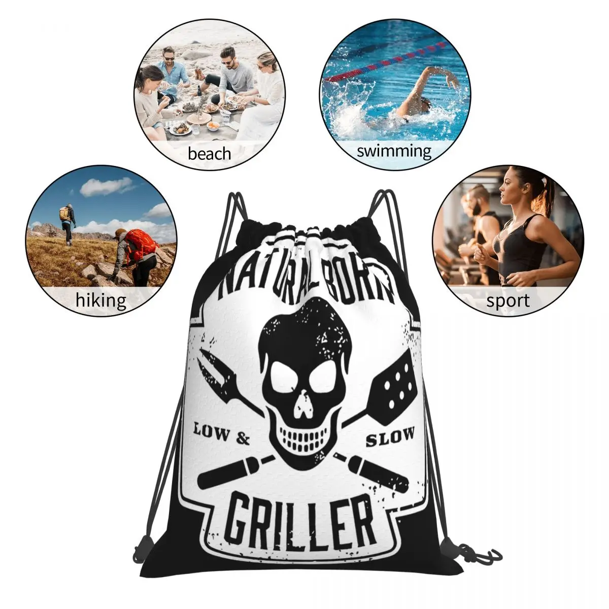 Grill Grill Kochen Spaß Camping Spaß kreatives Design Kordel zug Rucksack Schule Reisetasche Mode Fitness studio Aufbewahrung rucksack