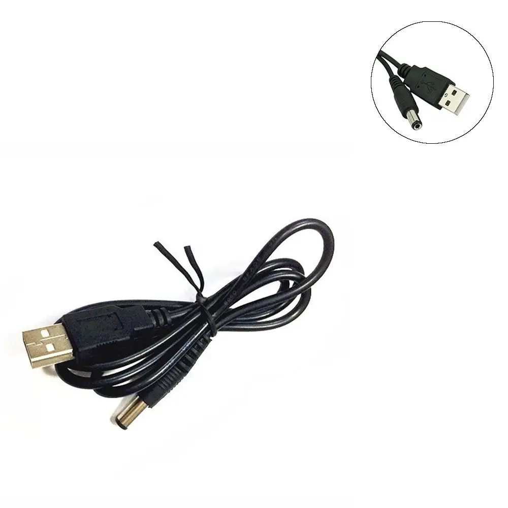 Adaptador de Cable para lámpara LED u otro equipo, conector de Cable de alimentación de barril, puerto USB a CC, color negro, 1M, 5,5X2,1mm, 5V, gran oferta