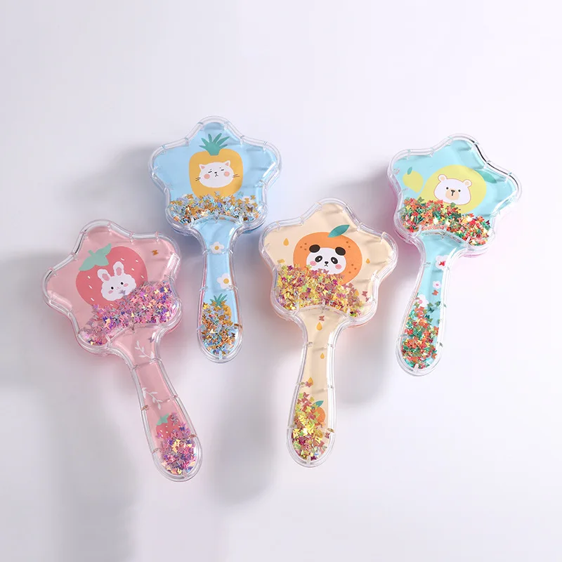 Weet Cartoon Hair Brush for Kids Girl Lovely Unircorn Panda Mermaid Air Cushion Massage Comb Sequins Quicksand Anti-knot Combs