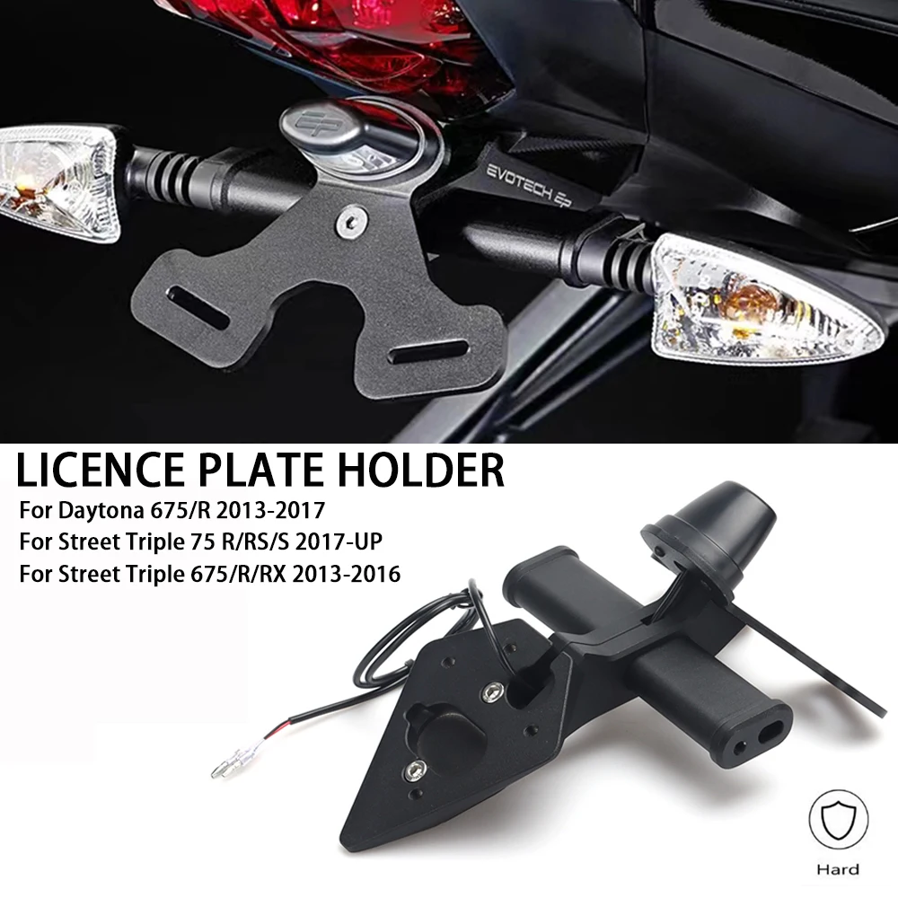 

Motorcycle Rear Short Tail Stock Tidy License Plate Holder Tailstock Bracket Kit For Street Triple 765 R RS S 675 Daytona 675 R